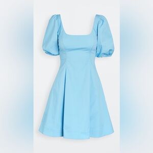 NWT Staud Laelia Puff Sleeve Squareneck Mini Dress Size 4 /Small